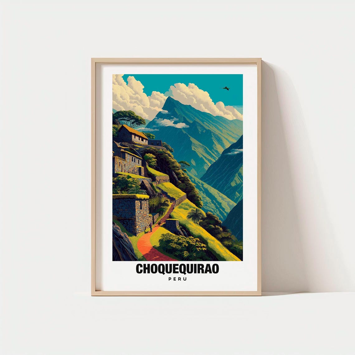 Choquequirao Peru Inca Mountain Ruins Stone Trail Andes View Poster