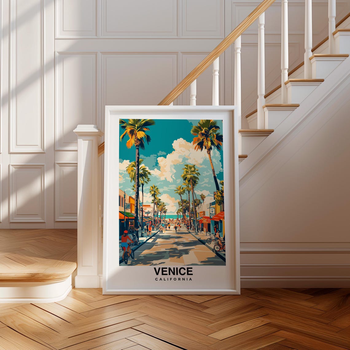 Venice Los Angeles Print California Poster Travel Wall Art Beach Print Usa Poster Scenic Art Coastal Decor Ocean View Travel Poster