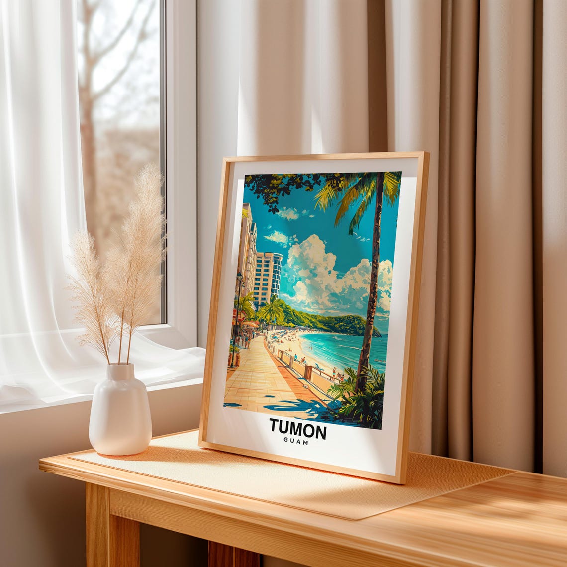 Tumon Travel Print Wall Art Tumon Guam City Print Tumon Travel Gift Tumon City Poster Travel Gift Tumon Home Decor - Image 3