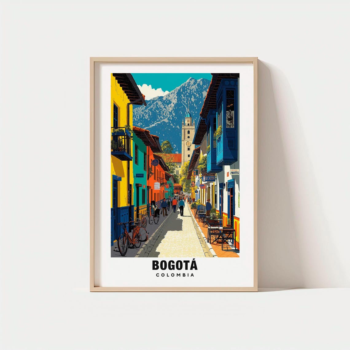 Bogota Colombia La Candelaria Colorful Colonial Street Poster