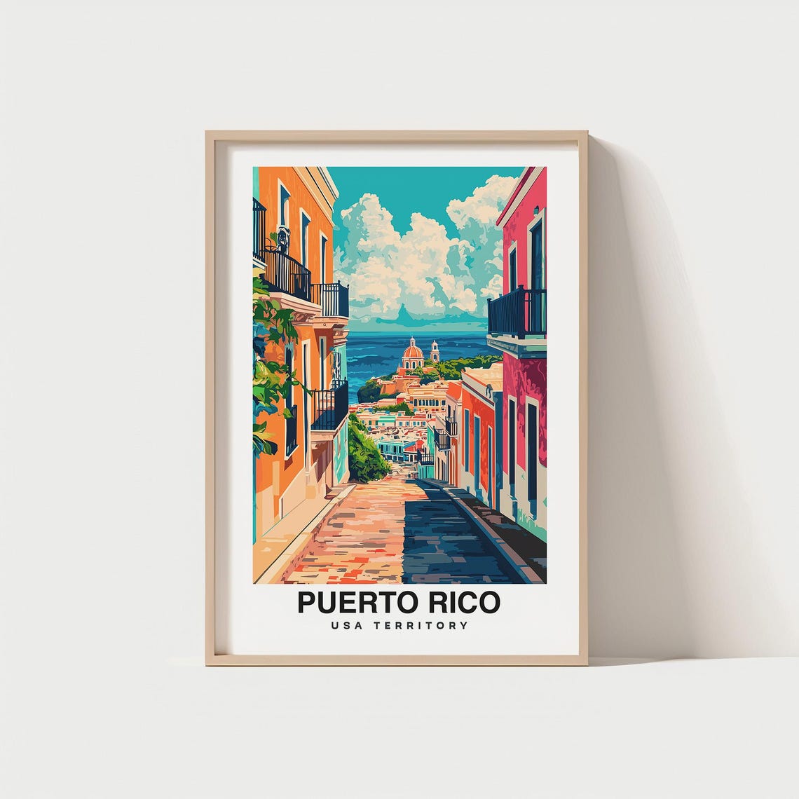 Puerto Rico Caribbean Island Travel Print Wall Art Puerto Rico Caribbean Island City Print Puerto Rico Caribbean Island Travel Gift