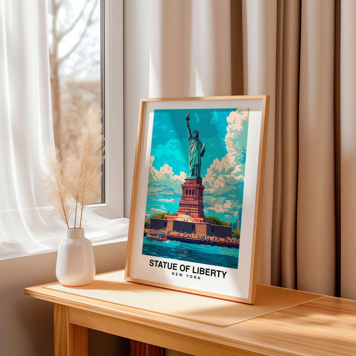 Statue Of Liberty Travel Print Statue Of Liberty United States Travel Gift City Poster Wedding Gift Poster - Image 3