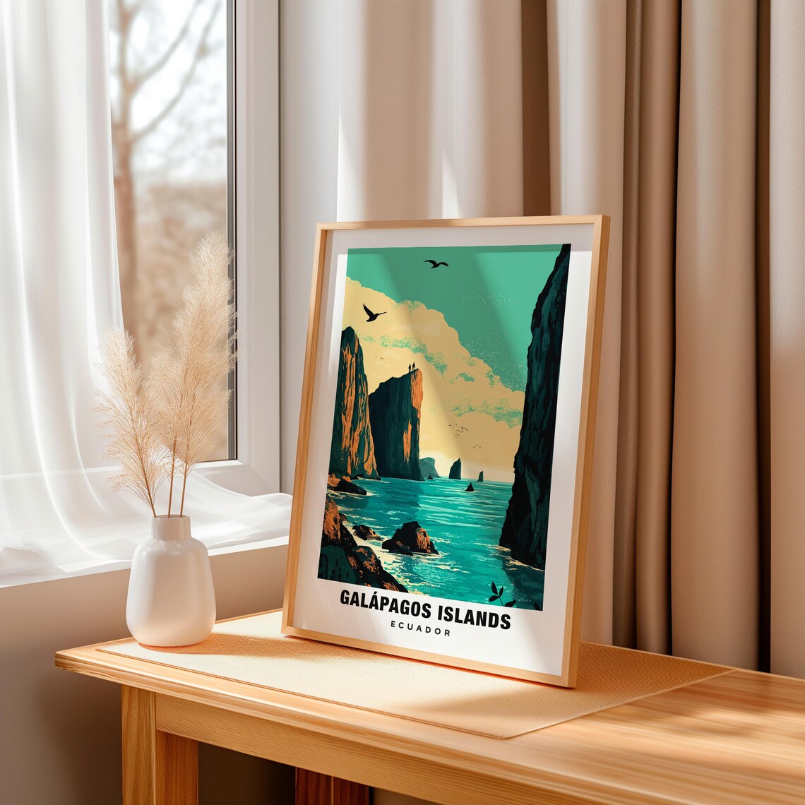 Galápagos Islands Dramatic Sea Cliffs at Dusk in Ecuador Poster - Image 3