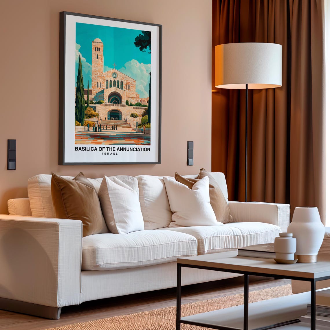 Basilica Of The Annunciation Travel Print Wall Art Nazareth Israel City Print Basilica Of The Annunciation Travel Gift - Image 4