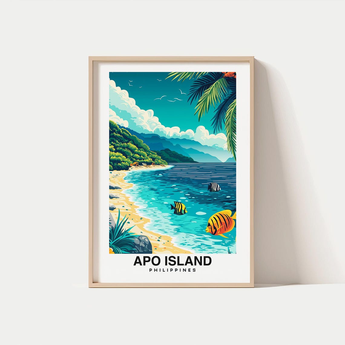 Apo Island Travel Print Wall Art Dumaguete City Philippines City Print Apo Island Travel Gift Apo Island Poster