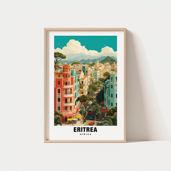 Eritrea Print Africa Poster Scenic Views Travel Art Coastal Charm Historic Sites Desert Beauty Cultural Heritage African Escape