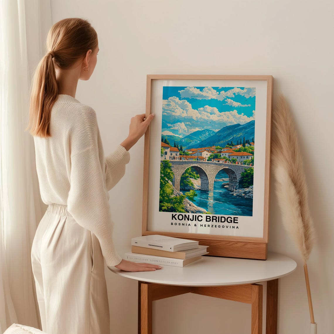 Konjic Bridge Travel Print Wall Art Konjic Bosnia And Herzegovina City Print Konjic Bridge Travel Gift Konjic Bridge Poster Wall Art - Image 2