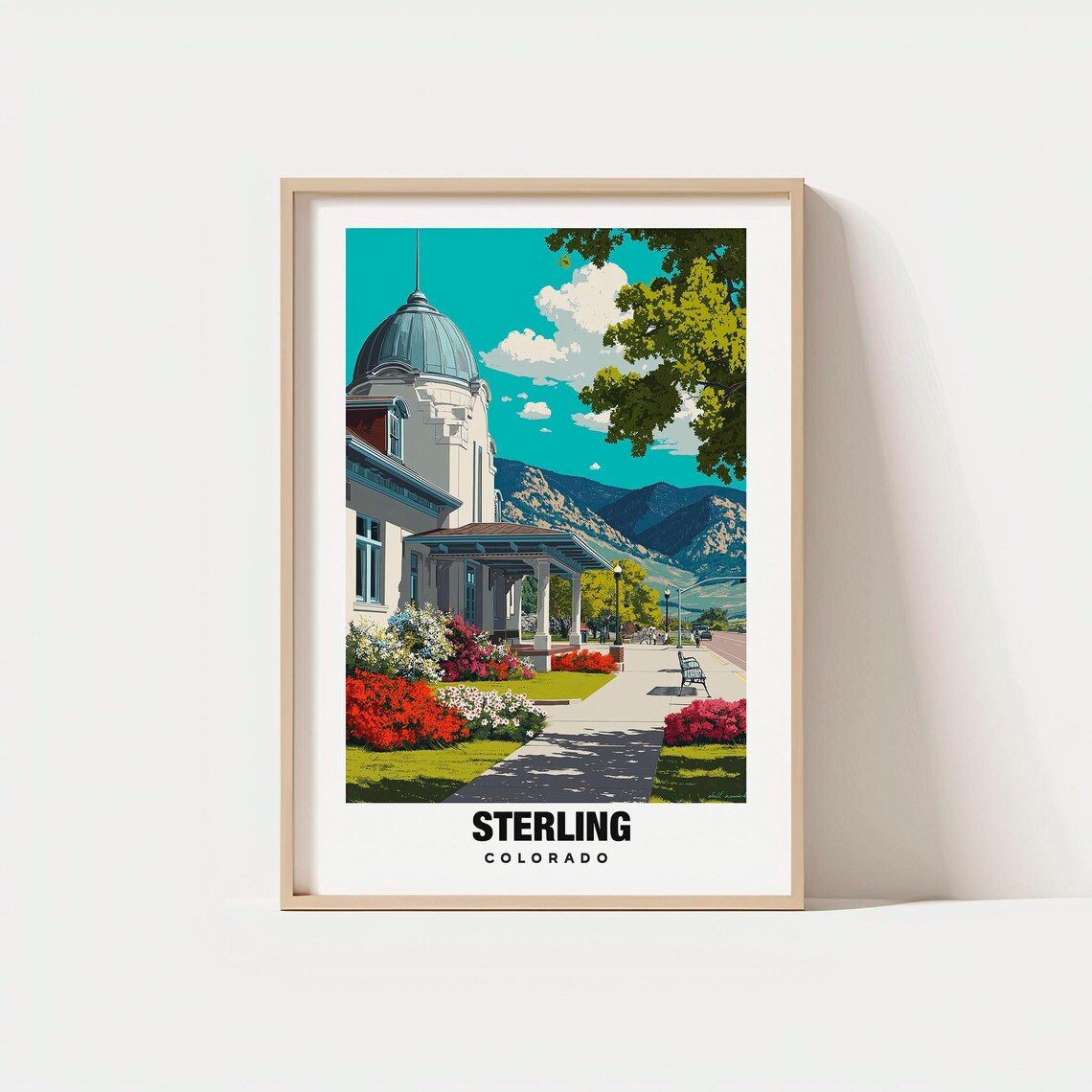 Sterling Colorado Historic Train Station Mountain Travel Poster