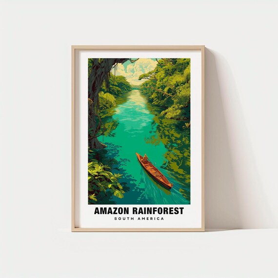 Amazon Rainforest Print Wall Art Brazil Travel Gift Poster