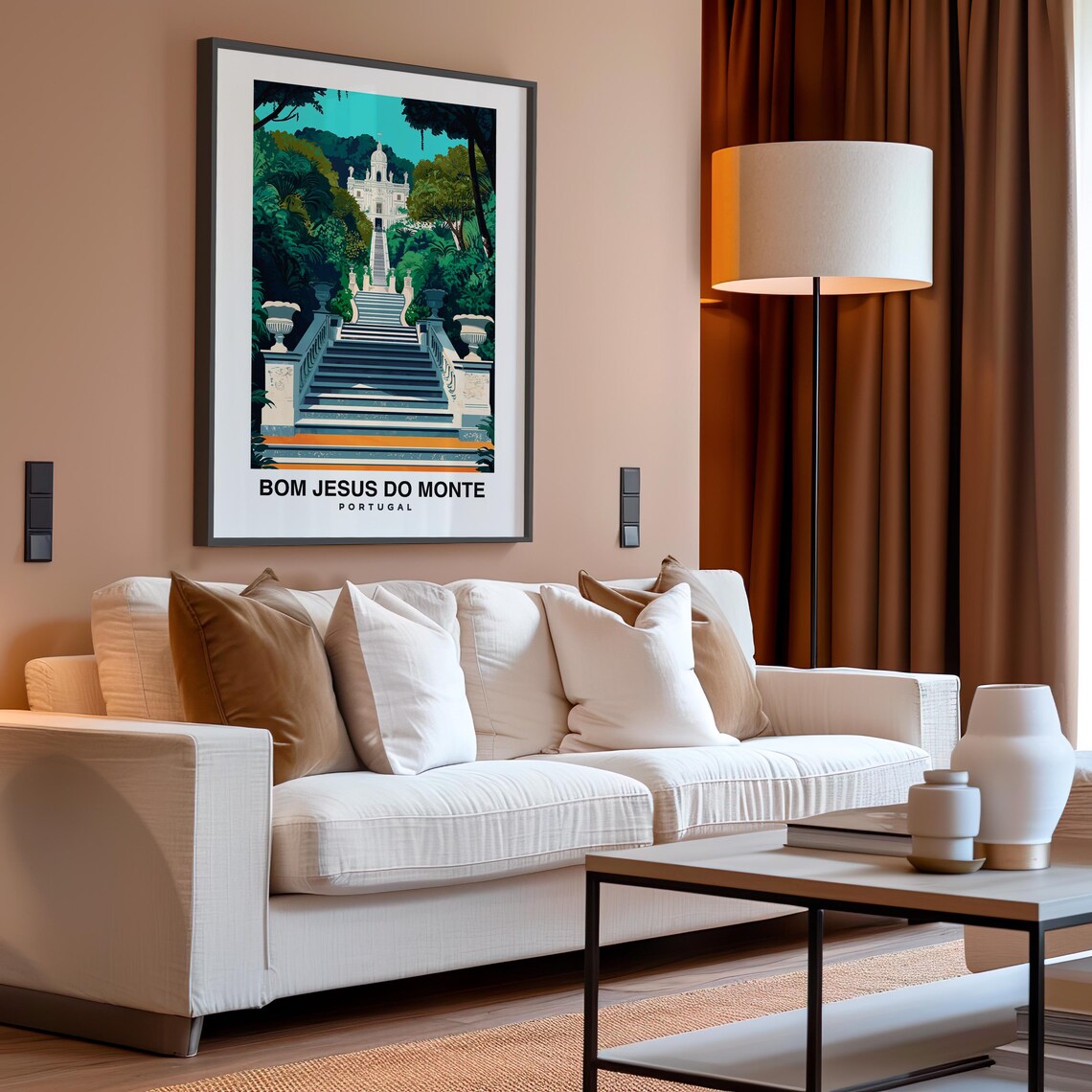 Bom Jesus do Monte Portugal Grand Baroque Staircase Travel Poster - Image 4