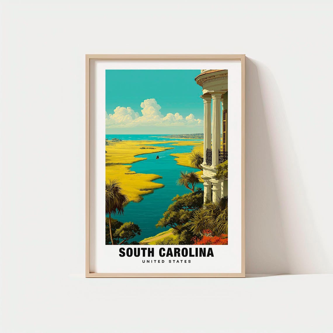 South Carolina Print Usa Poster Scenic Views Travel Art Coastal Charm Historic Sites Lowcountry Beauty Southern Escape Beaches