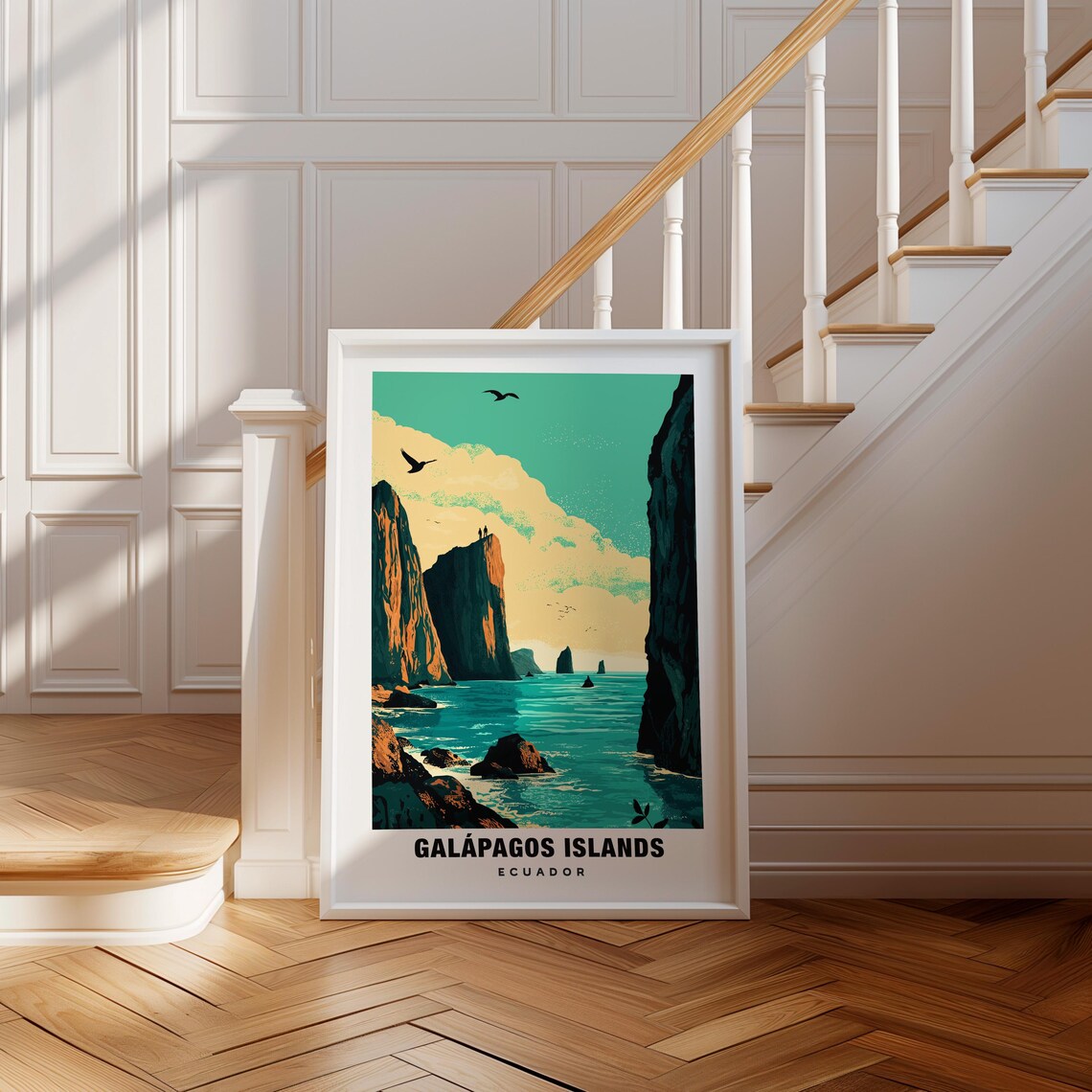 Galápagos Islands Dramatic Sea Cliffs at Dusk in Ecuador Poster