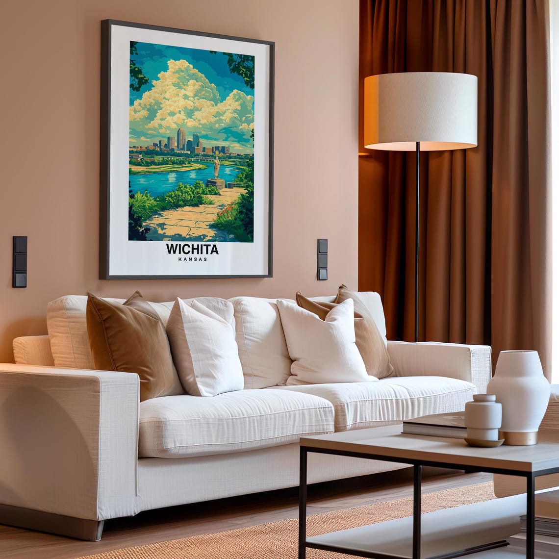 Wichita Print Kansas Poster Travel Wall Art Cityscape Print Usa Poster Urban Art Scenic Decor Landmark Print Travel Poster - Image 4