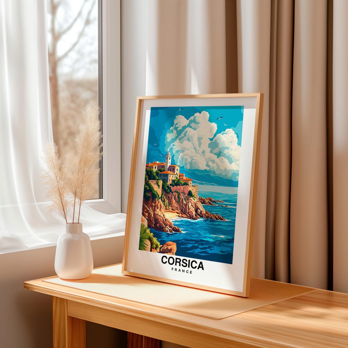 Corsica France Travel Print Wall Art Corsica France City Print Corsica France Travel Gift Corsica France Poster - Image 3