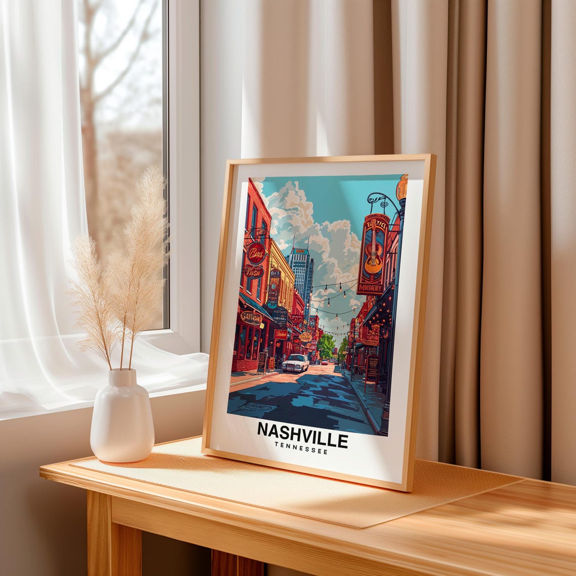 Nashville City Print Nashville Travel Poster Tennessee Travel Gift Nashville Tennessee Poster Nashville Gift Poster - Image 3
