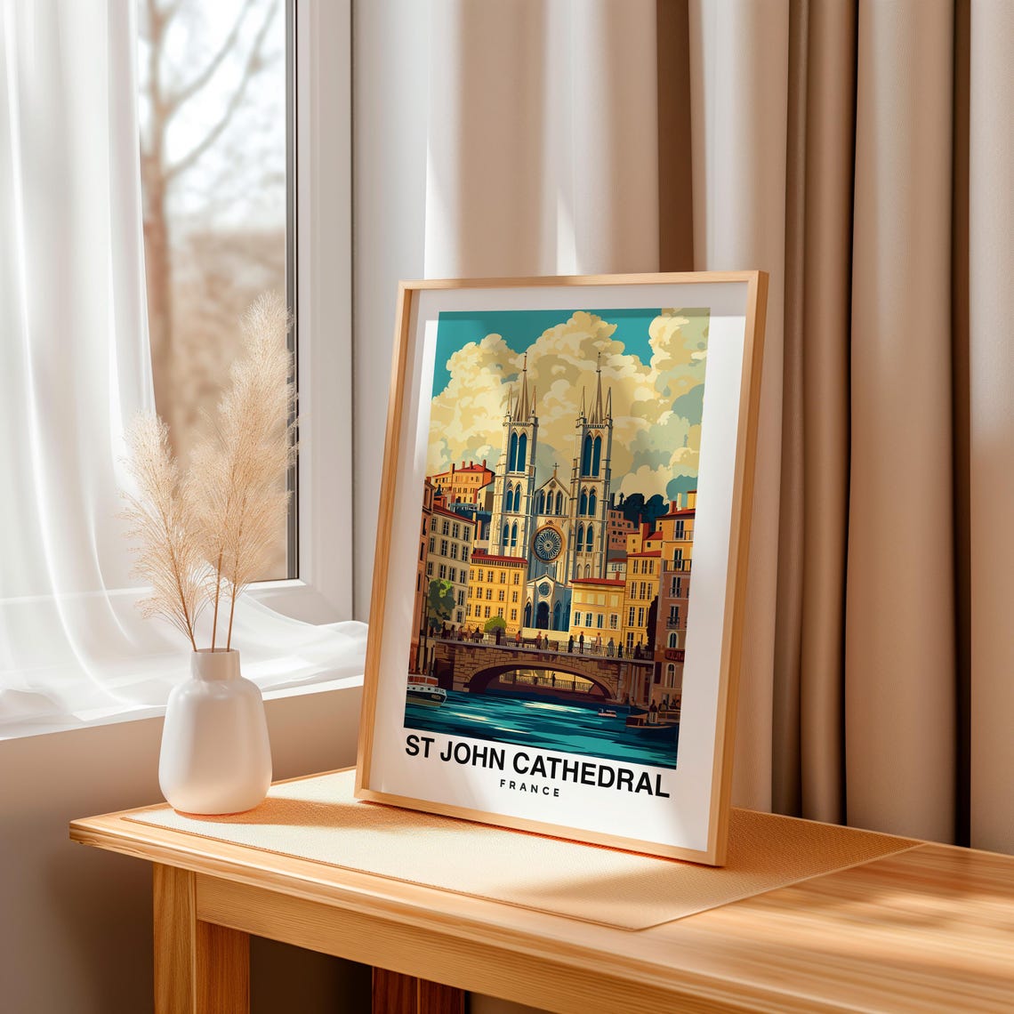 St John Cathedral Travel Print Wall Art France France City Print St John Cathedral Co Cathedral Travel Gift - Image 3