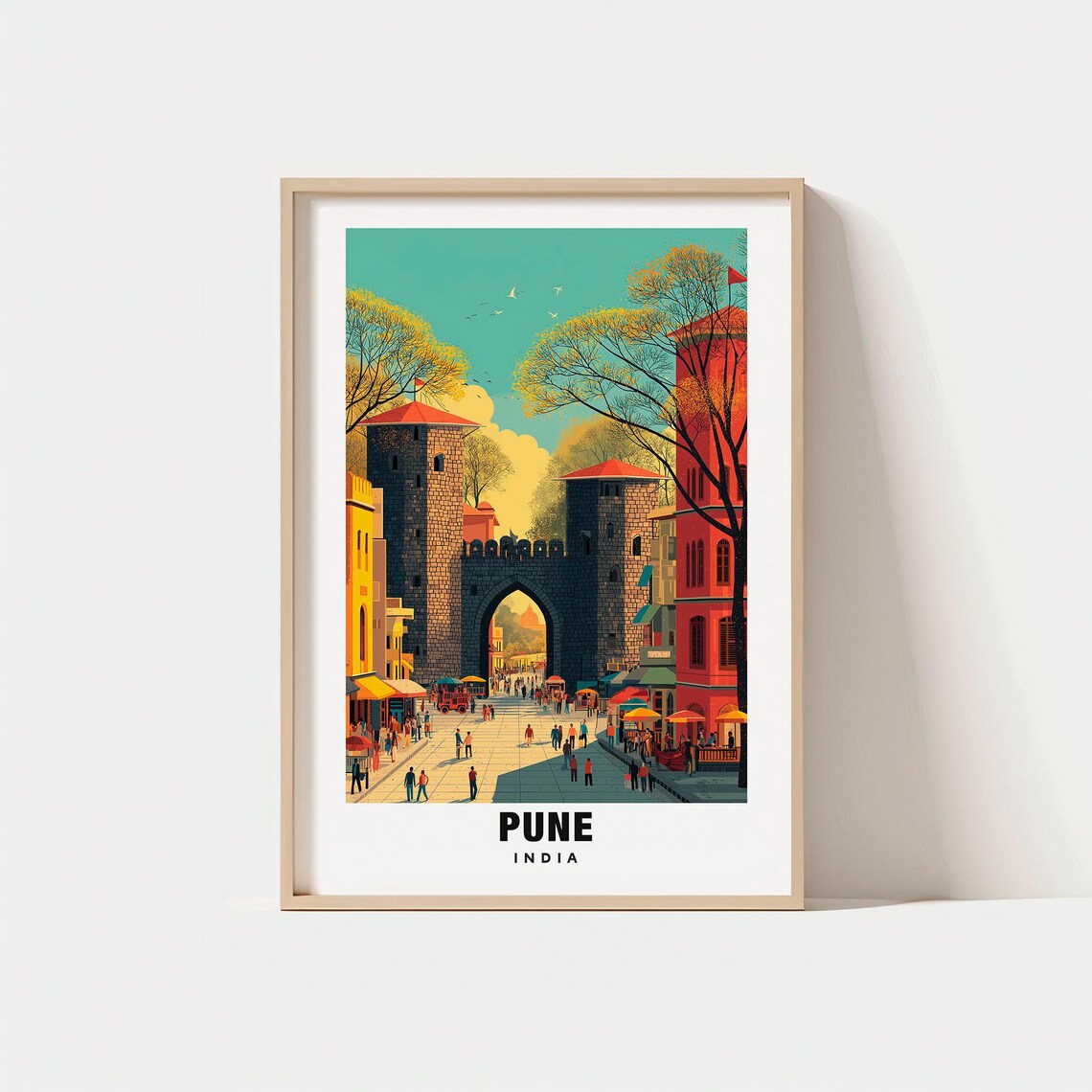 Pune Print India Poster Travel Art Urban Scene Cultural Views City Escape Scenic Landscape Historic Charm Maharashtra