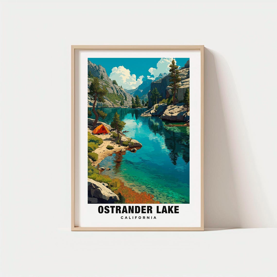 Ostrander Lake California Alpine Lake Tent Granite Cliffs Poster