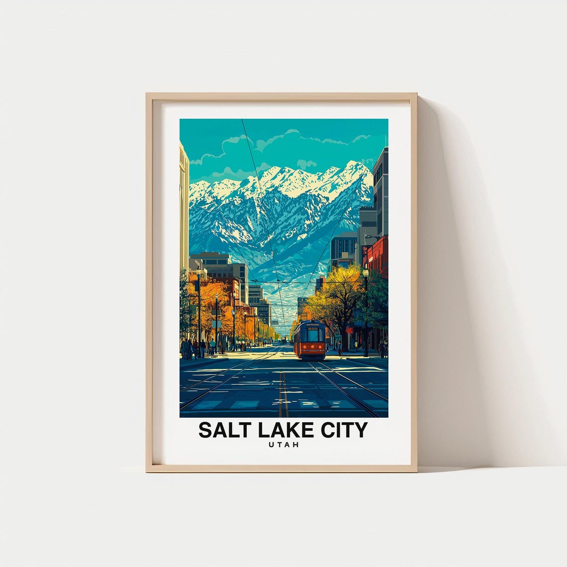 Salt Lake City Print Travel Poster Utah Art Mountain Views Scenic Trails Historic Landmarks Outdoor Adventure Vibrant City Utah Art