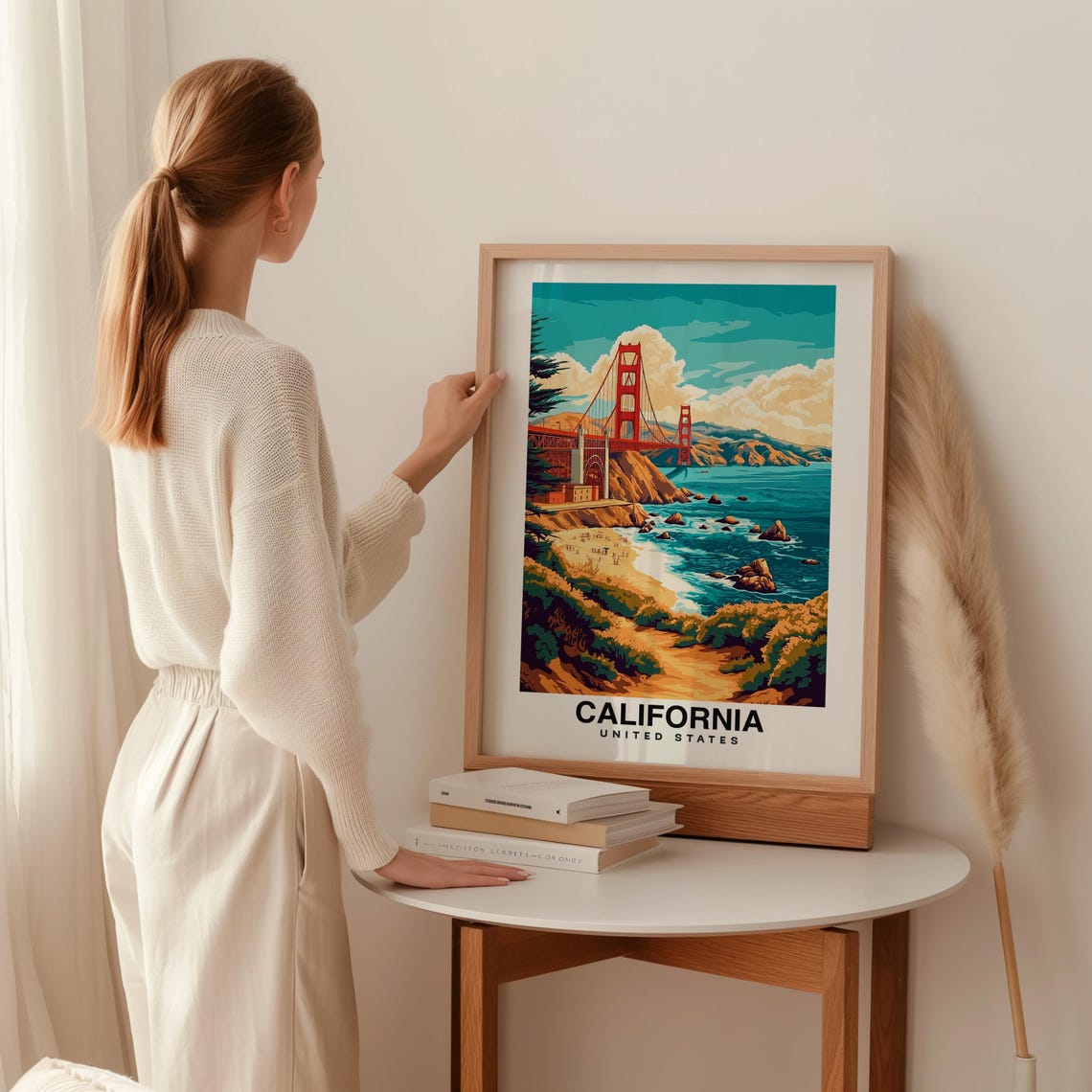 California Usa Travel Print Wall Art California Usa City Print Positano Usa Travel Gift California America Poster - Image 2