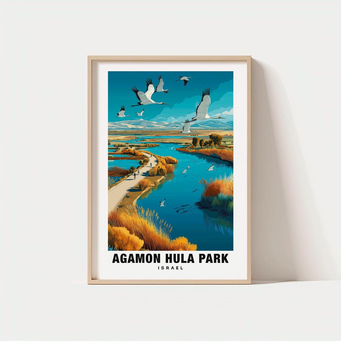 Agamon Hula Park Israel Wetlands Cranes Boardwalk Nature Poster