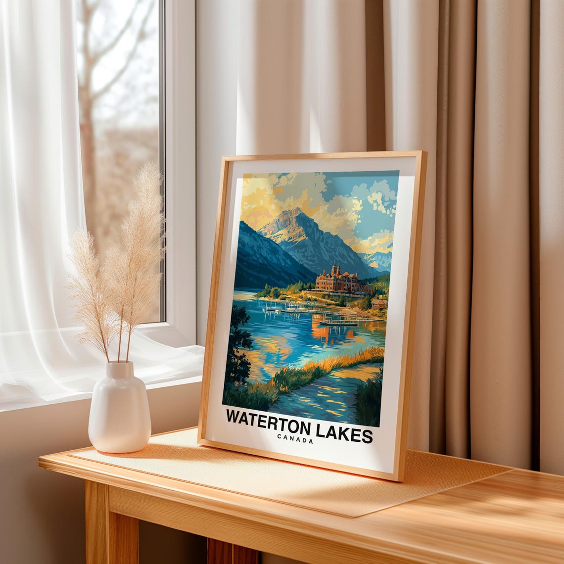 Waterton Lakes National Park Canada Travel Print Wall Art Waterton Lakes National Park City Print Waterton Lakes Waterton Lakes - Image 3