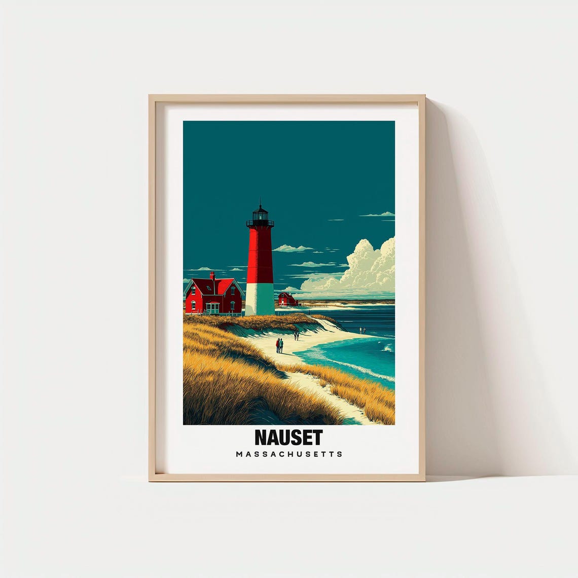 Nauset Massachusetts Lighthouse Beach Dune Sunset Coastal Poster