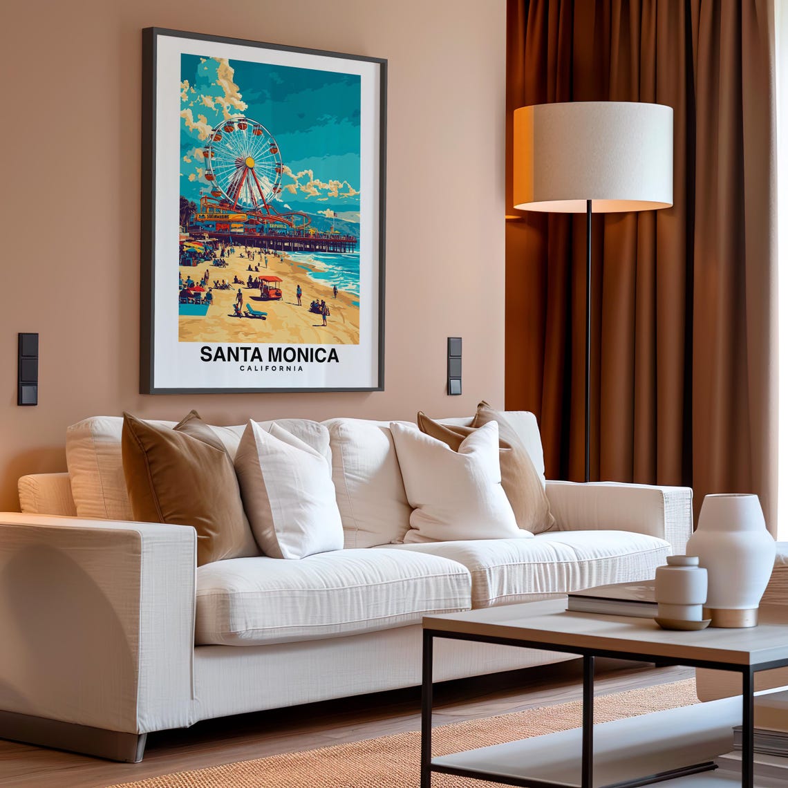 Santa Monica Travel Print Wall Art Santa Monica California City Print Santa Monica Travel Gift Santa Monica City Poster Travel Gift - Image 4