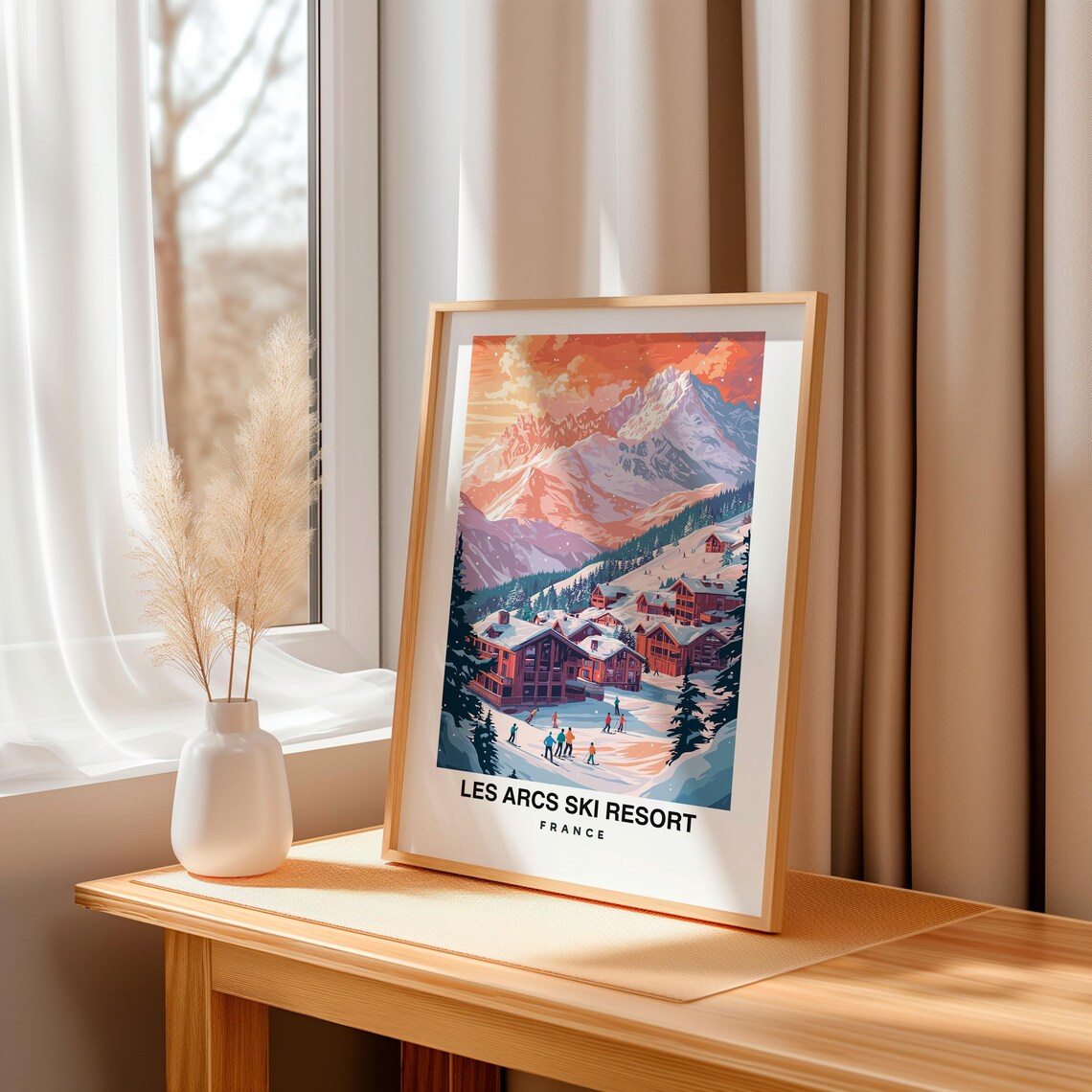 Les Arcs Travel Print Les Arcs Ski Poster France Ski Poster Les Arcs Ski Resort Print French Culture Les Arcs Print - Image 3