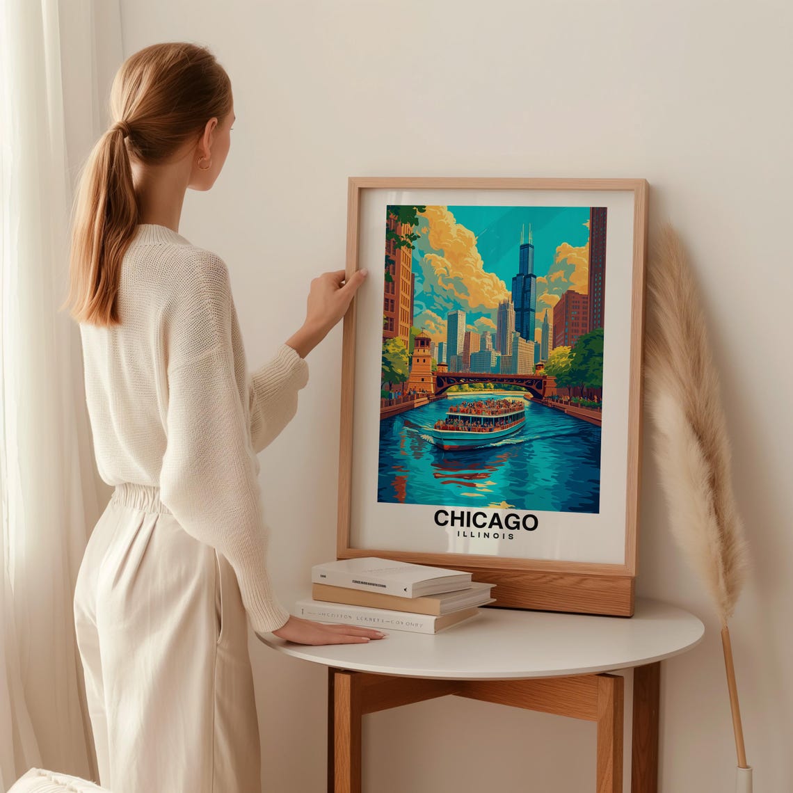 Chicago Usa Travel Print Wall Art Illinois Usa City Print Illinois Usa Travel Gift Illinois America Poster - Image 2