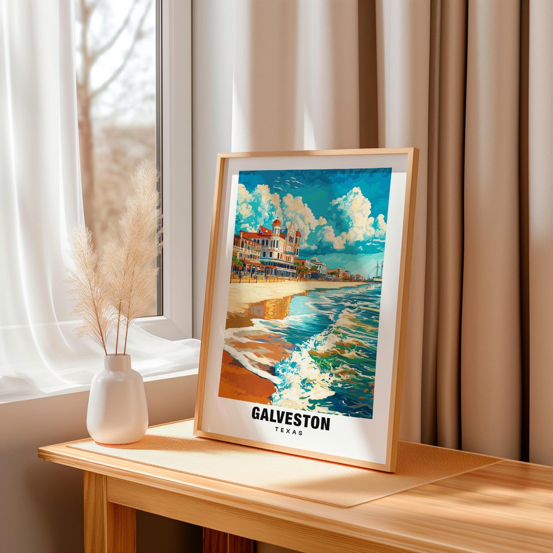 Galveston Print Texas Poster Galveston Views Galveston Landmarks Galveston City Texas Charm Galveston Beauty Galveston Art Galveston - Image 3