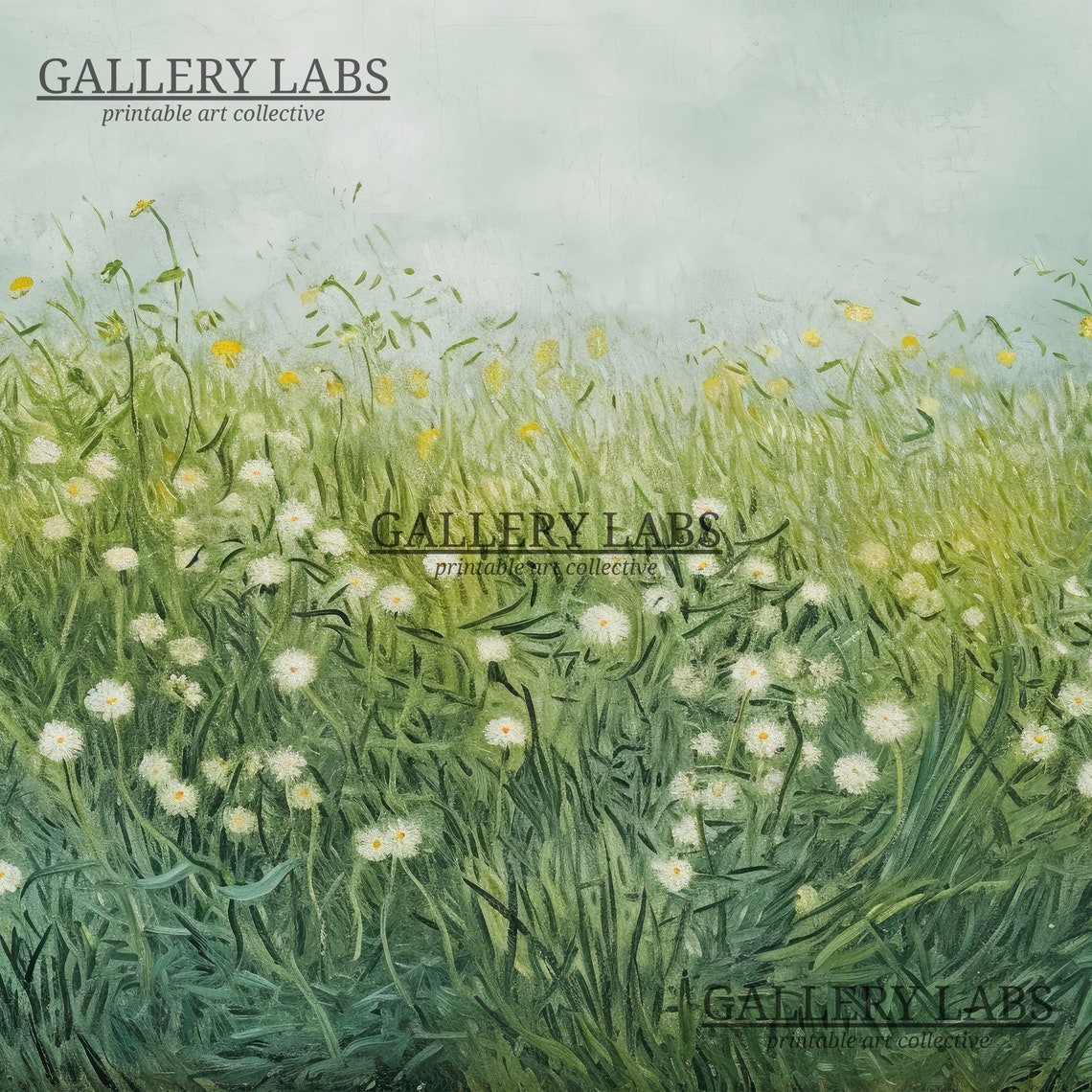 Wildflower Meadow Field Impressionist Oil Painting Spring Art Poster - Image 4