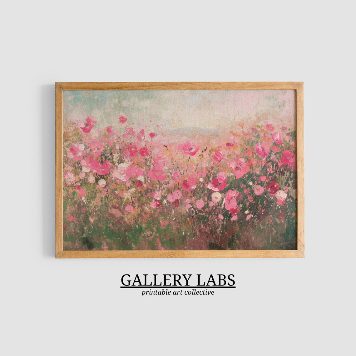 Pink Wildflower Painting, Farmhouse Art Print - Image 3