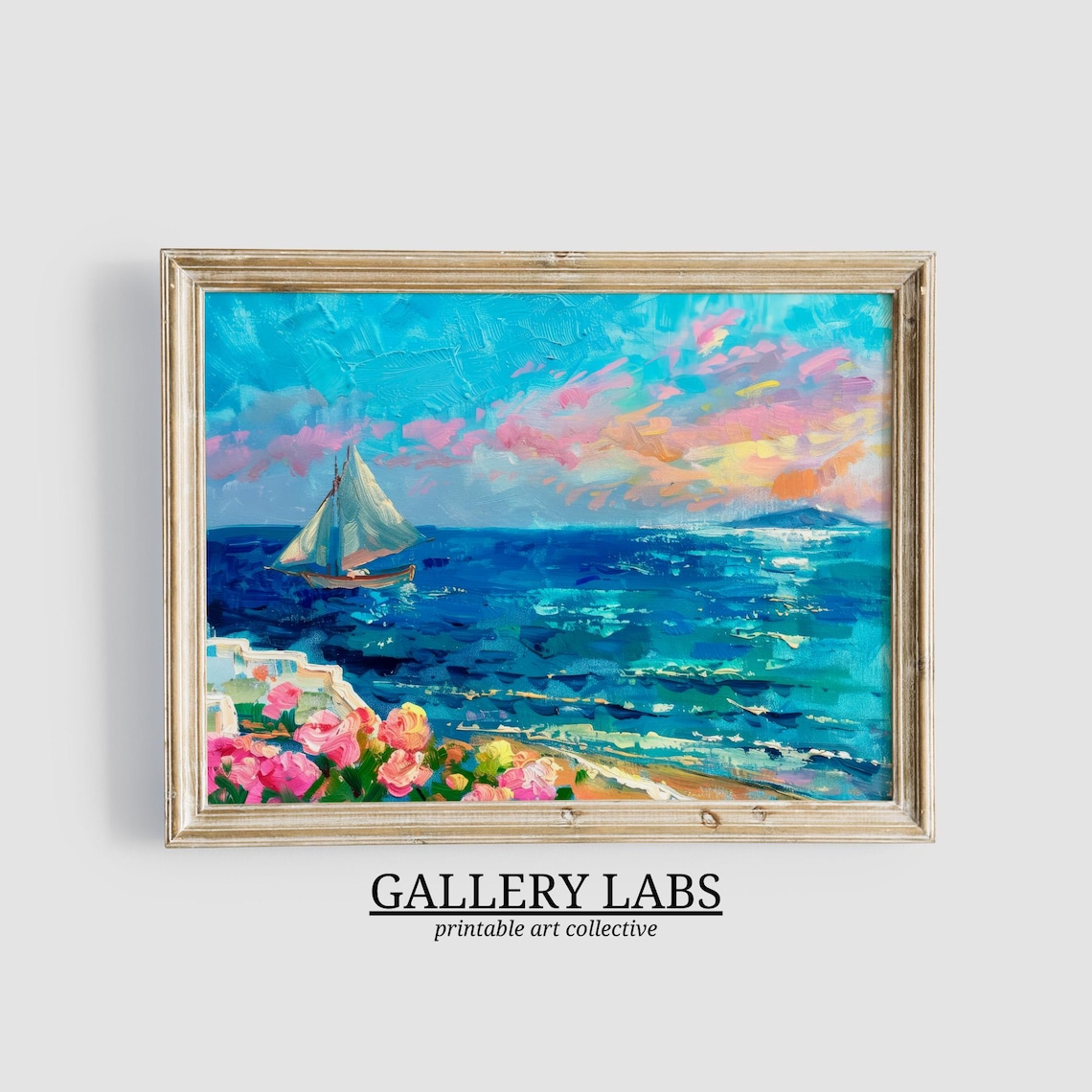Coastal Landscape Art Print, Beach House Decor