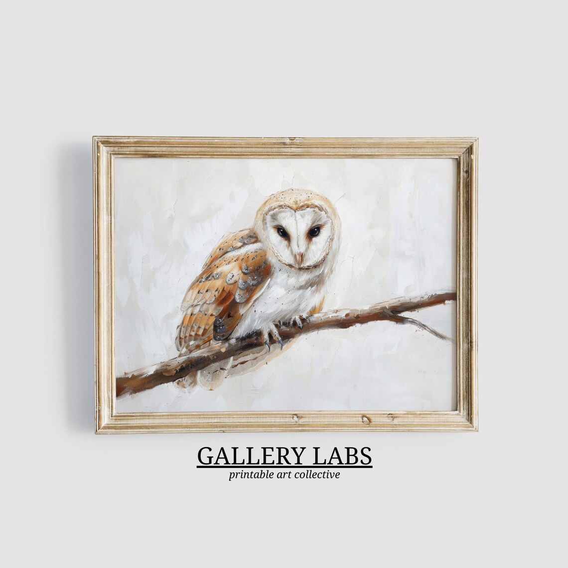 Snowy Owl Print Winter Decor Christmas Wall Art Vintage Seasonal Decor Farmhouse Christmas Painting Nature Wall Art