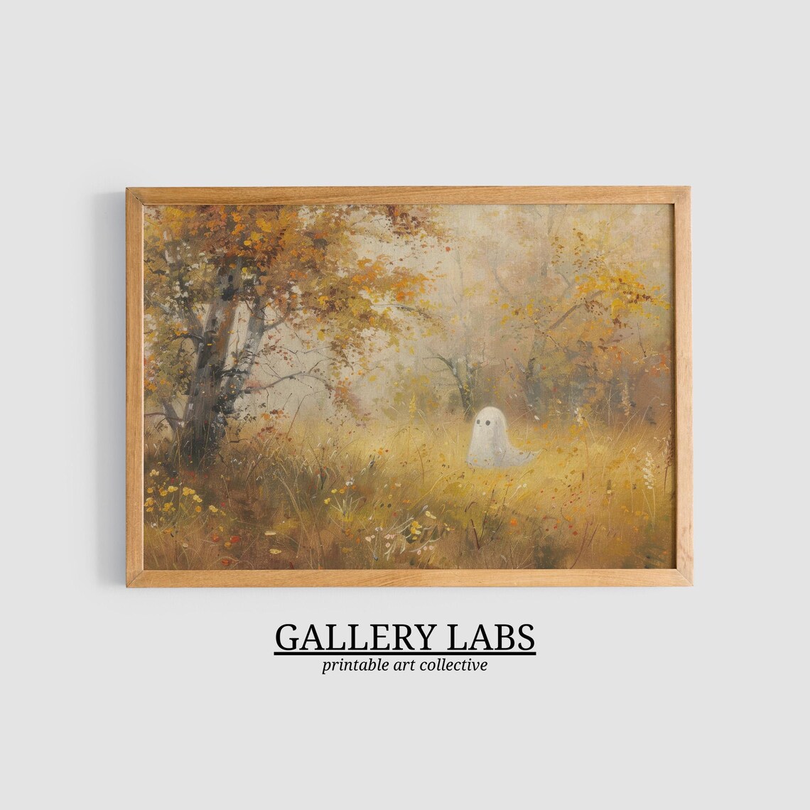 Cute Ghost Vintage Halloween Art Print, Dark Academia - Image 3