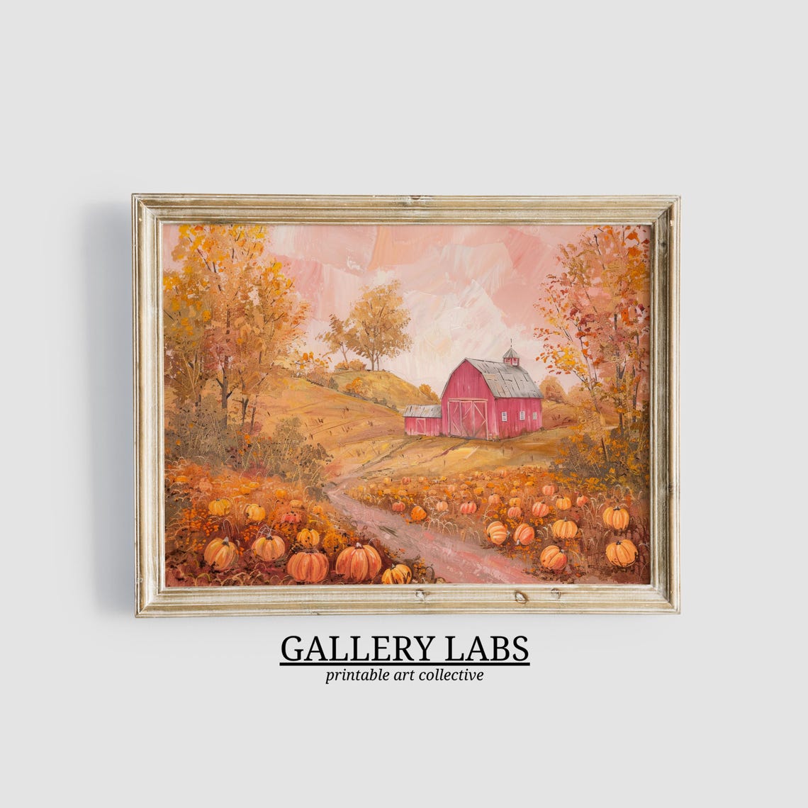 Pink Pumpkin Patch Fall Harvest Sweet Patch Autumn Art Print