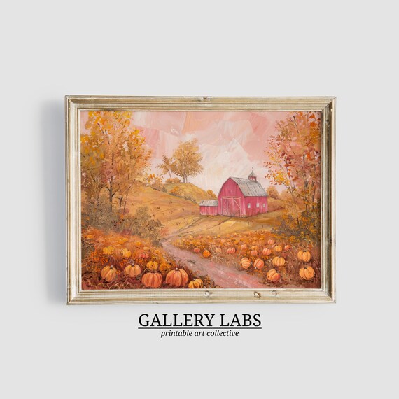 Pink Pumpkin Patch Fall Harvest Sweet Patch Autumn Art Print