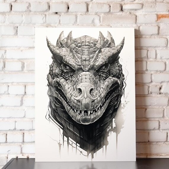 Dragon Metal Poster Dragon Wall Art Dragon Print 8x10 12x16 16x20