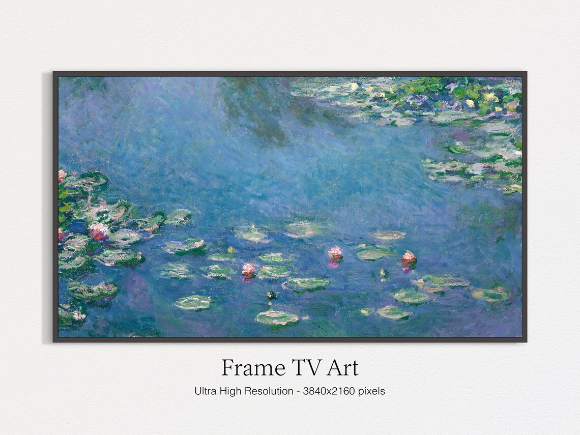 Water Lilies Frame TV Oil Painting Art Print