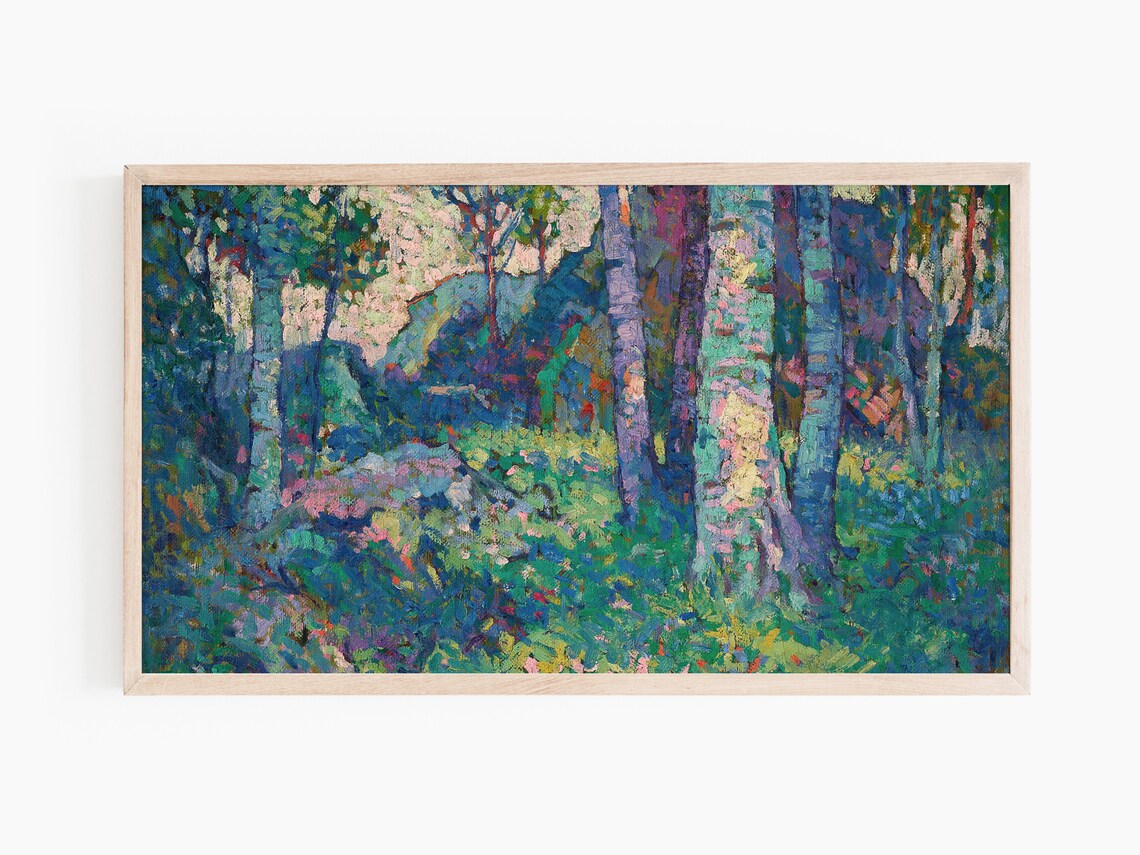 Classic Forest Scenery Impressionism Art Print - Image 3