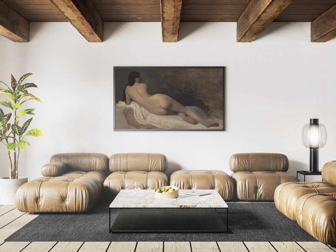 Vintage Nude Woman Painting, Figure Art - Image 4