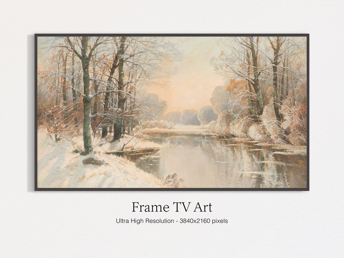 Winter At Spreewald, Seasonal Wall Art Print