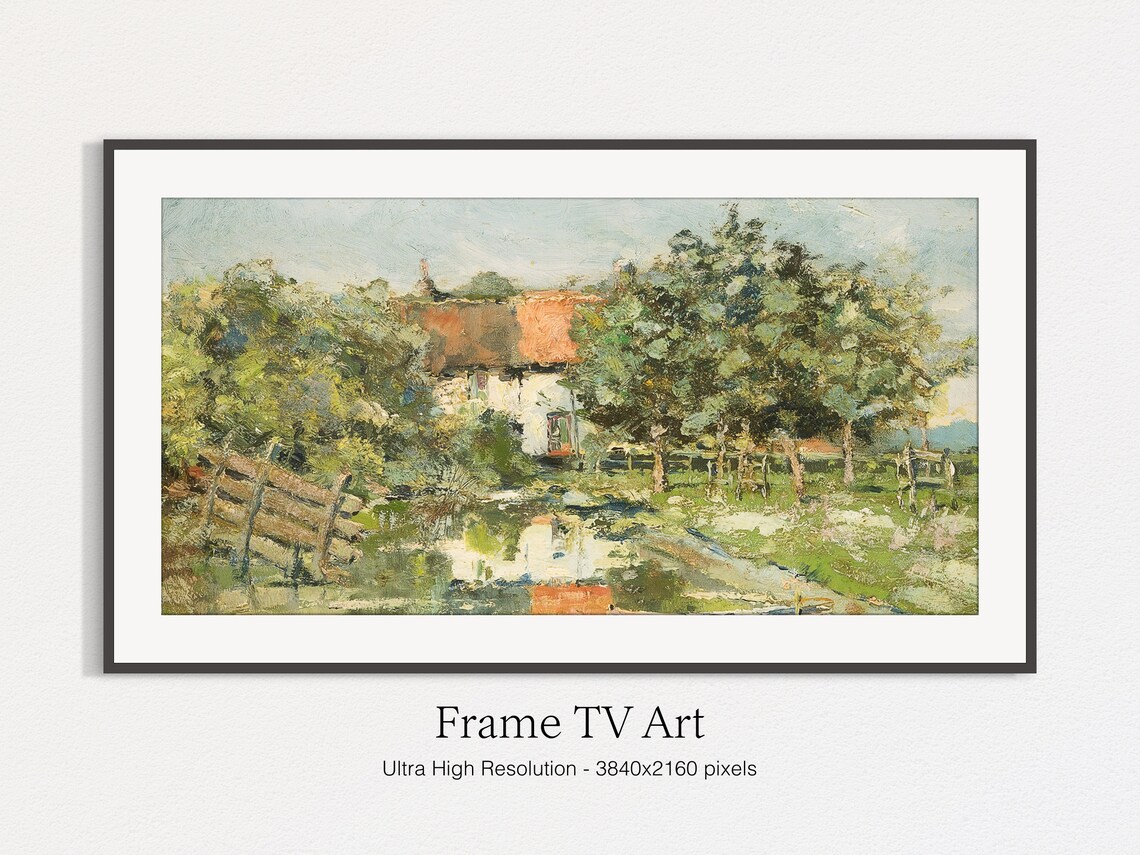 Summer Countryside Farm Painting Art Print - Image 5