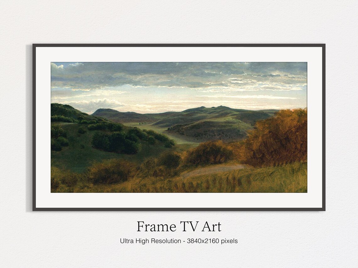 Vintage Moody Landscape Painting, Nature Art Print - Image 4