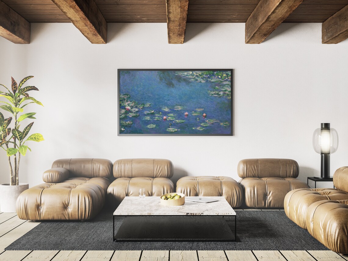 Water Lilies Frame TV Oil Painting Art Print - Image 3