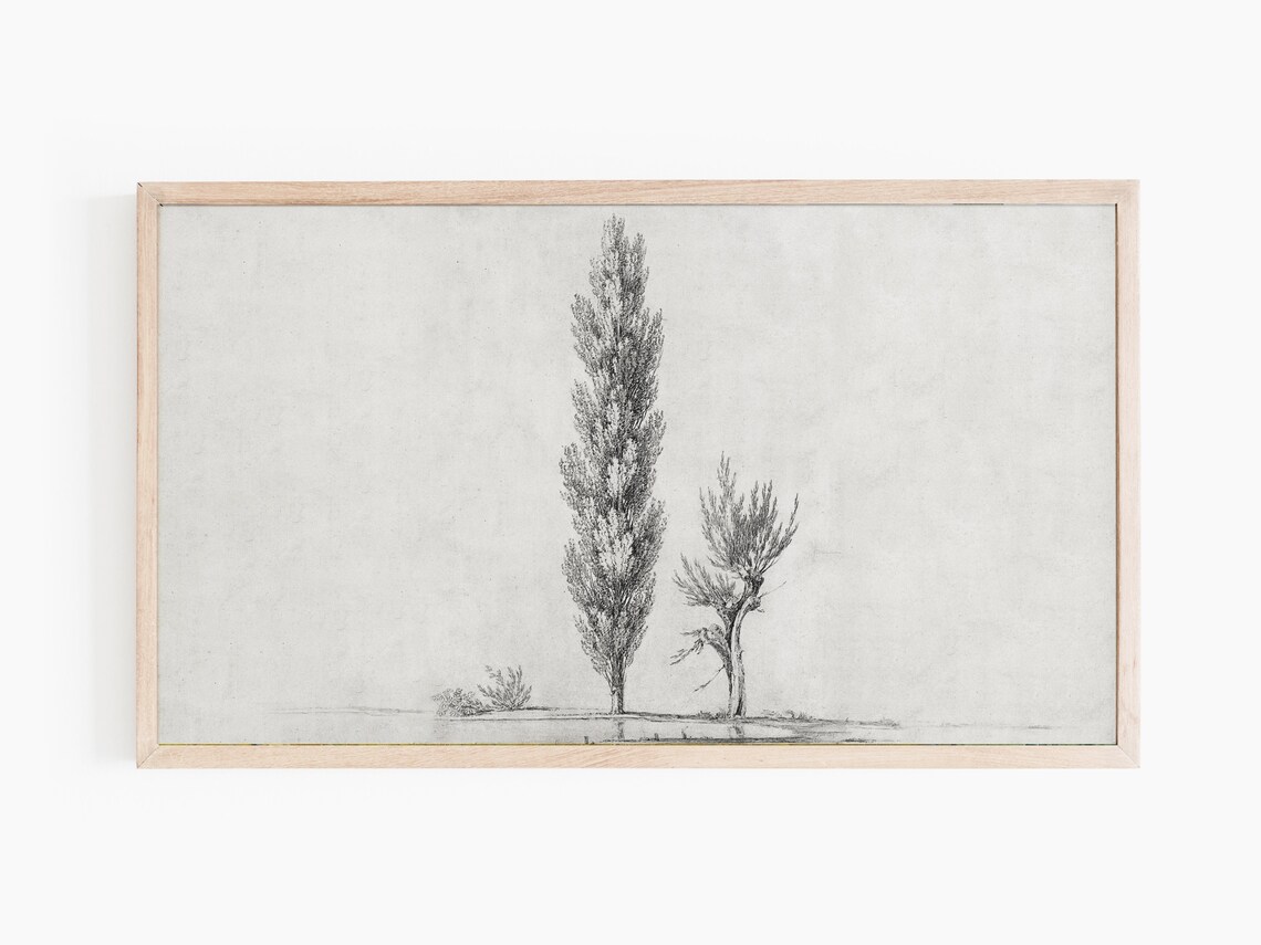 Minimalist Antique Tree Sketch, Landscape Art Print - Image 3