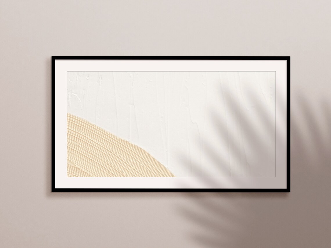 Beige Sand White Abstract Modern Texture Art Print - Image 3