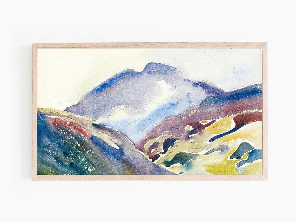 High Mountain Landscape, Watercolor Art - Image 3