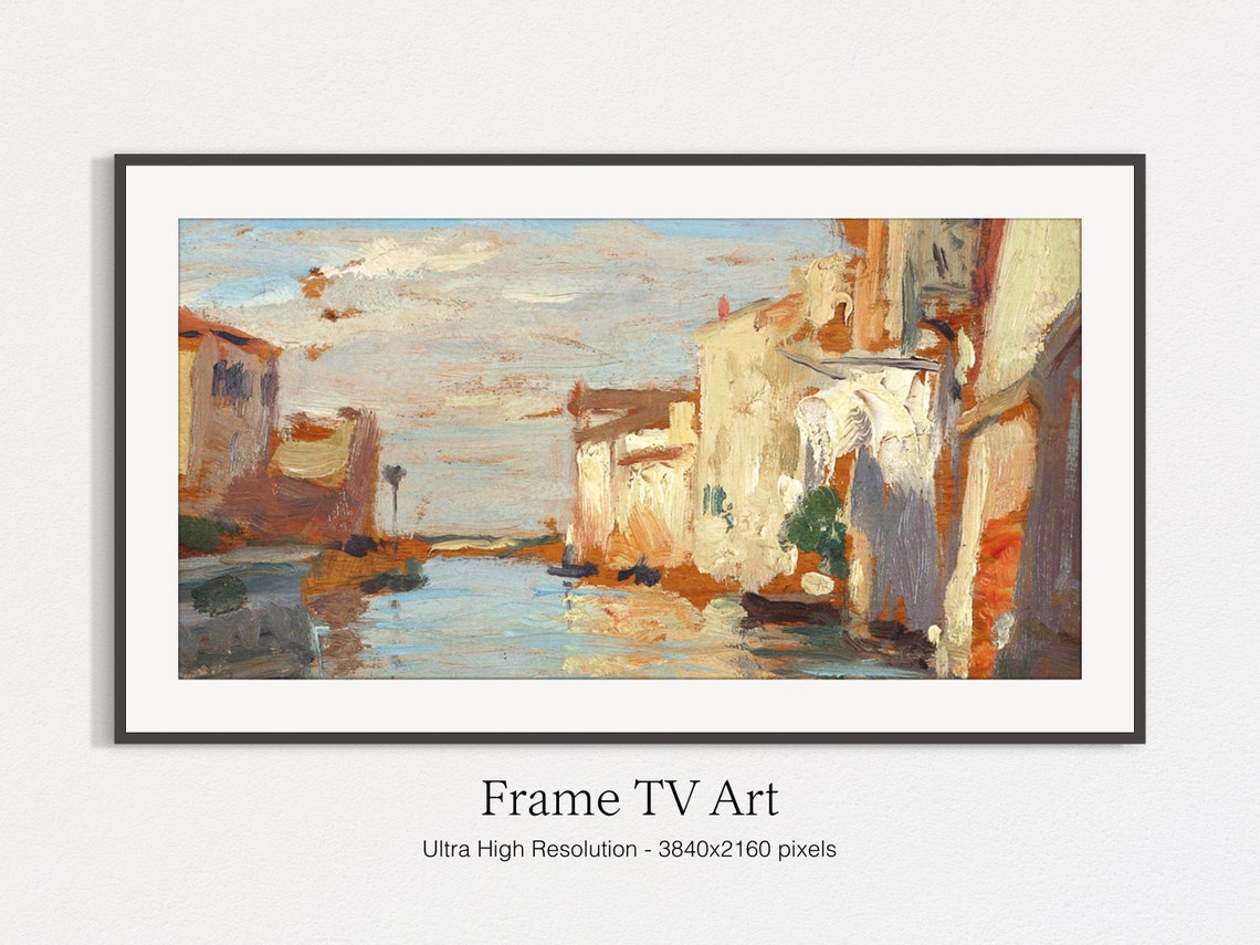 Summer Venice Canal Impressionist Painting Sunlit Buildings Poster - Image 4